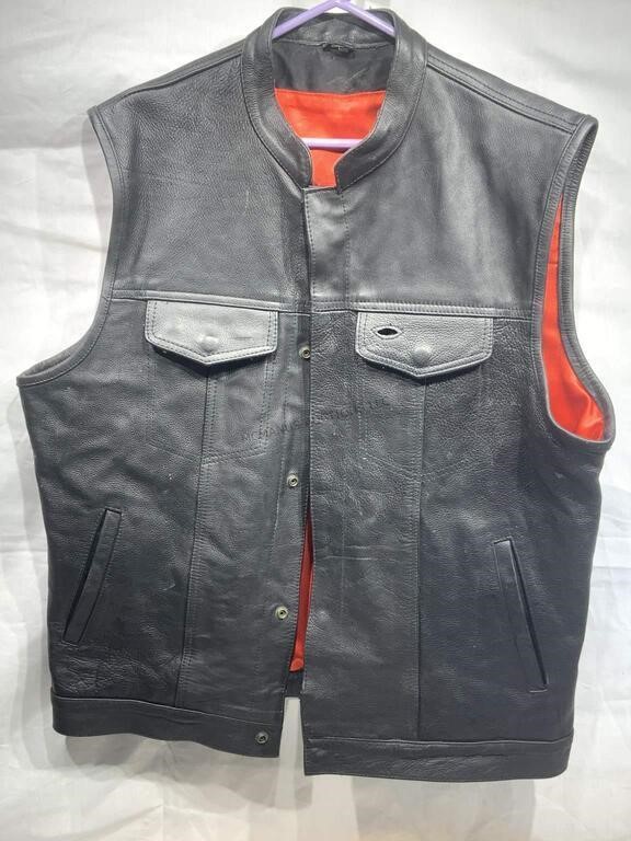 USA Bikers Dream Apparel Leather Motorcycle Vest.