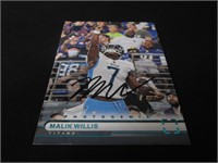 Malik Willis Signed Trading Card COA Pros