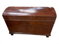 Bow Top Wood Trunk with Square Feet, Iron Hardware