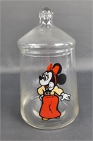 Vintage Disney Minnie Mouse Glass Jar
