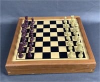 Wooden Chess Board with Case