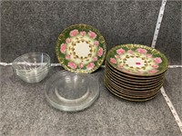 Limoges Decorative Plates and Glass Dish Bundle