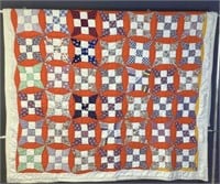 Colorful Vintage Hand Sewn Quilt