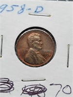 AU 1958-D Wheat Penny