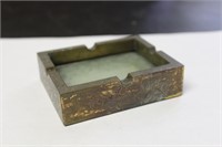 A Vintage Chinese Jade and Bronze Ashtray