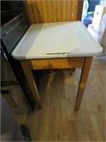 METAL TOP TABLE WITH ONE DRAWER