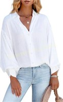 Hibluco Womens V Neck Shirt  Long Sleeve Small