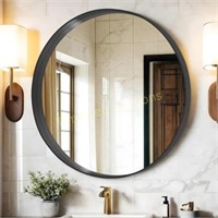 DESBING Black Round Bathroom Mirror 30 inch