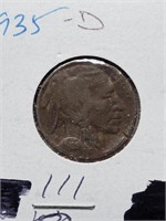 Dark 1935-D Buffalo Nickel