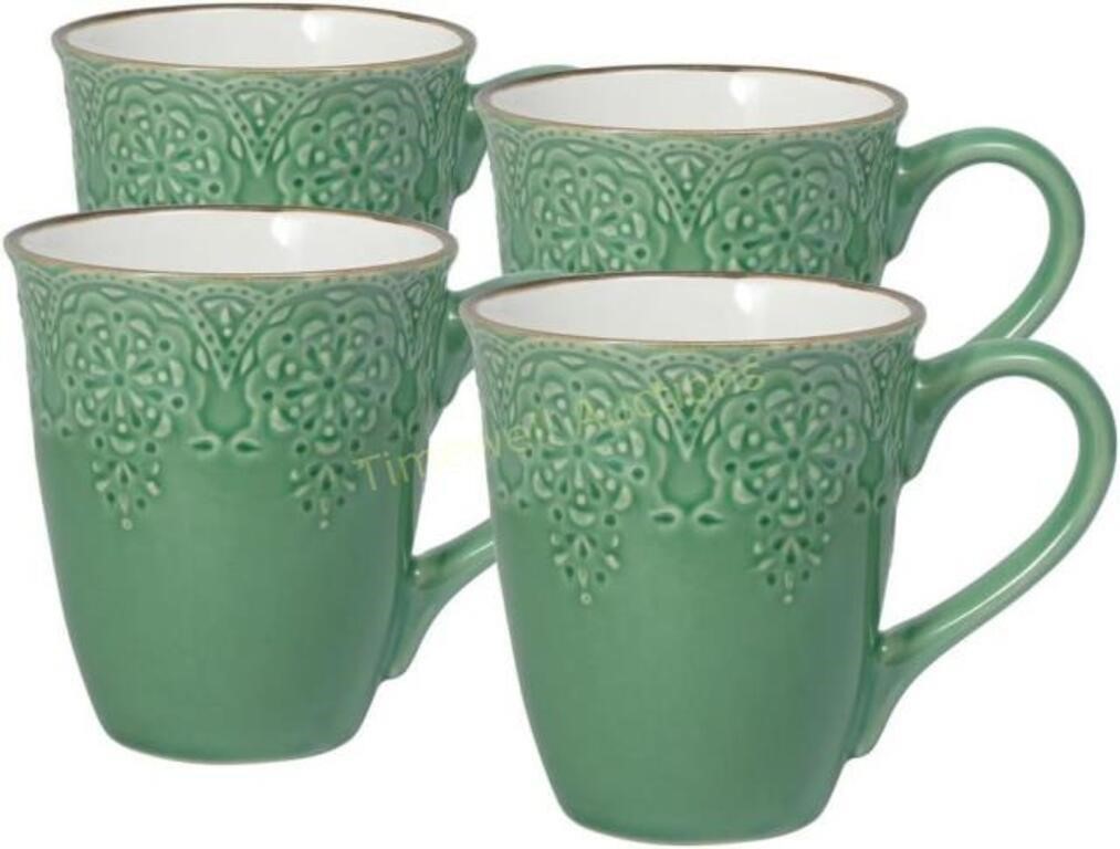 Green Mug French Lace (15oz  Set of 4)
