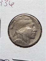 Damage 1936 Buffalo Nickel