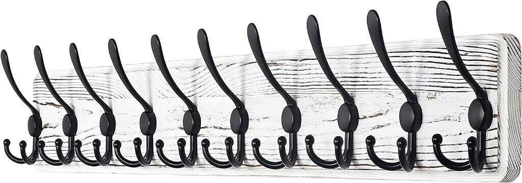Dseap Coat Rack Wall Mounted With 10 Tri Hooks