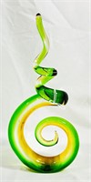 EXQUISITE GREEN SOMMERSO ART GLASS SPIRAL
