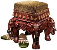 13" Design Toscano Maharajah Elephants Footstool