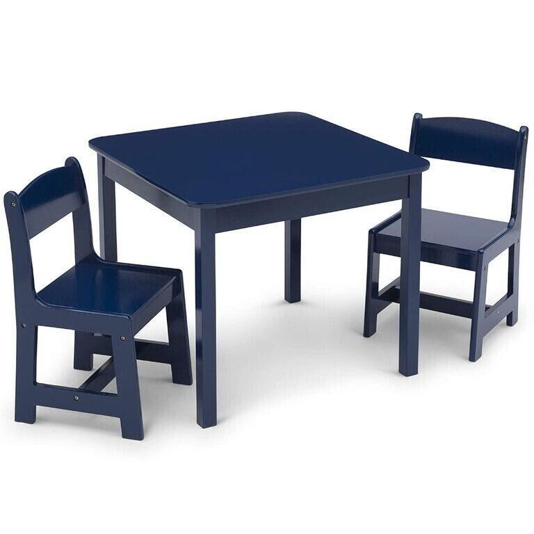Kids Wood Table and Chair Set (2 Chairs Included)