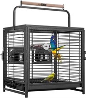 19" Wrought Iron Bird Travel Carrier Cage