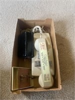 Push button phone, ringer box, 6 way outlet