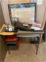 Small desk with contents on top