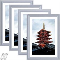 (4) 13" x 19" Picture Frames, Grey