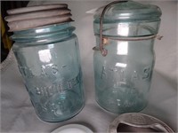 2 Collectible Atlas Jars w/ Lids