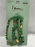 "I Am" Aventurine Stone Chip Bracelets Set - 2