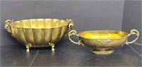 Vintage Large Brass Oval Bowls