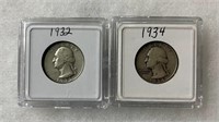 1932 & 34 Washington Quarters