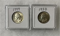 1949 & 50 Washington Quarters