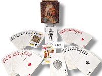 Russell Native American Drummer Playing Cards Wood