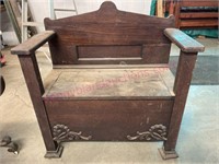 Victorian entry hall seat (flip lid) 1800s