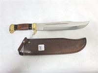 BOWIE STYLE KNIFE W/LEATHER SHEATH