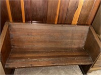 a wooden bench