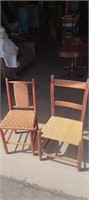 Antique decorative chairs. Real wood back with