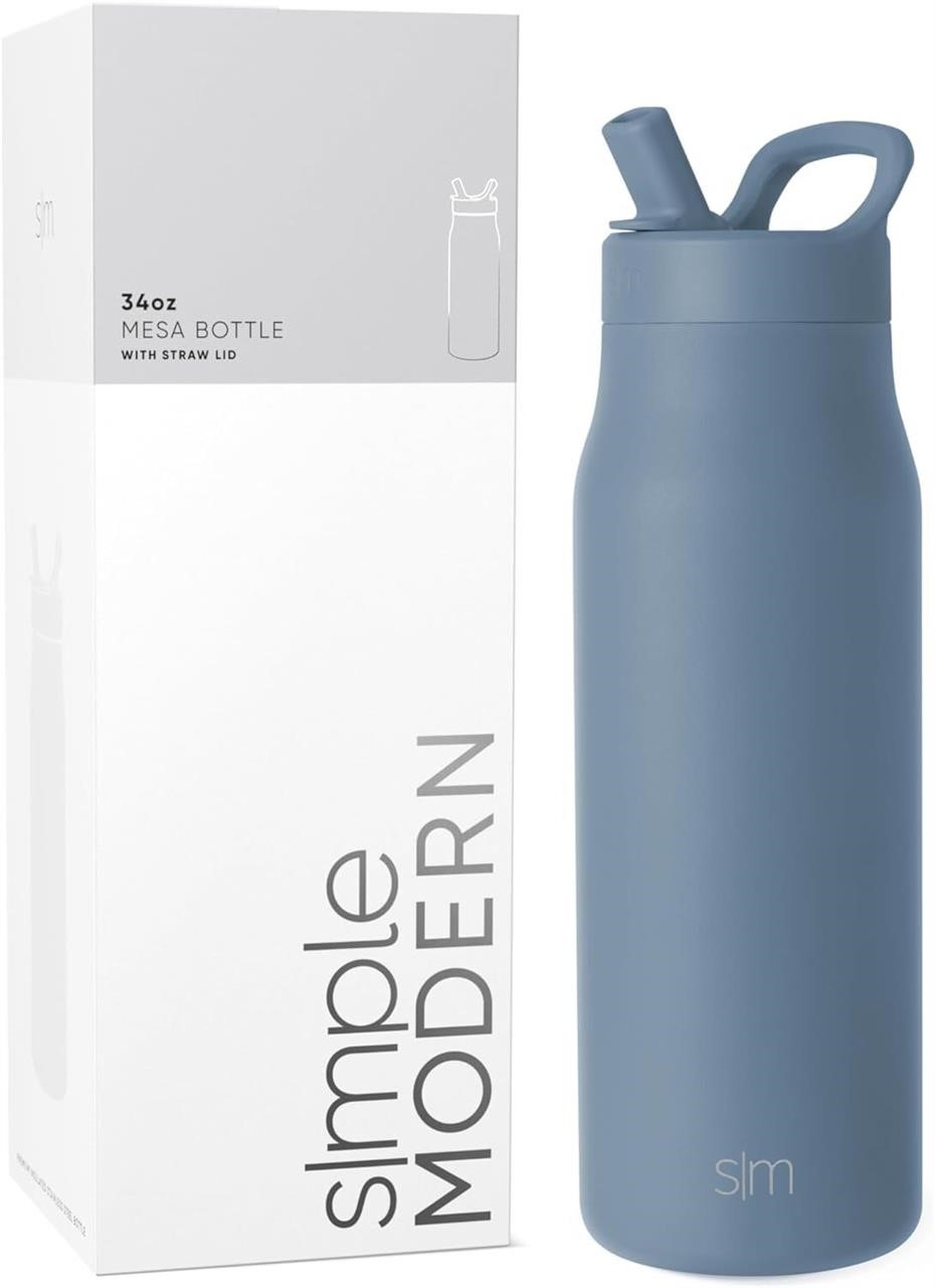 34oz Blue Dune Insulated Bottle with Straw