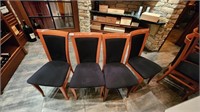 lot of 4 Wood Framed Padded Chairs