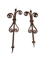 Pair of French Iron Fence Posts