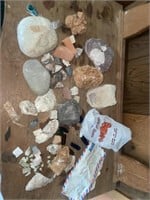 Rocks, pieces from Israel, shells, pottery