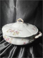 VTG Antique Round Porcelain Covered Dish