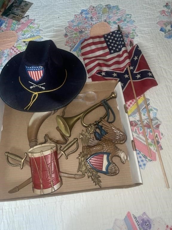 Civil War kids items - flags, metal wall Decor,