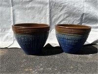 (2) Ceramic Glazed Planters