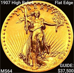 1907 HR Flat Edge $20 Gold Double Eagle CHOICE BU