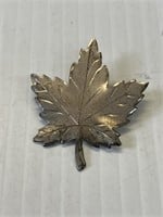 Silver maple leaf pin marked sterling