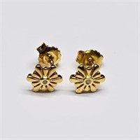 Gold plated Sil Diamond(0.05ct) Earrings