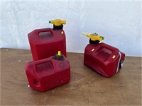 3 Various Gas Cans