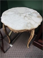 FRENCH MARBLE SIDE TABLE 30"W 29"H VERY NICE CLEAN