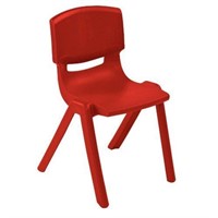 ECR4KIDS 14" Resin School Stack Chair,Red