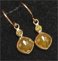 $2690 14K  Natural Color Diamond (1.18ct) Earrings