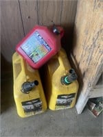 2 plastic diesel jugs, Gas can
