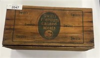 vintage Swift premium canned meat wood crate