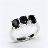 Silver Blue Sapphire(2.9ct) Ring